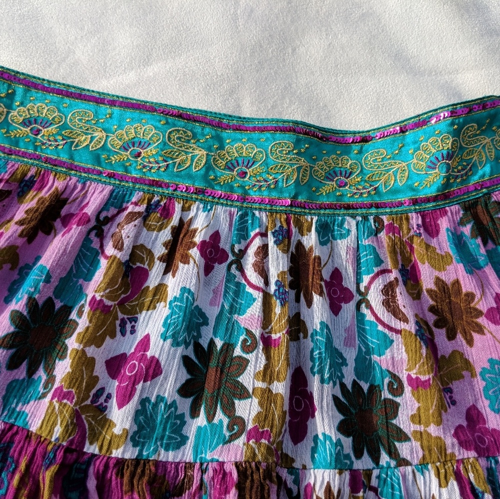 DKNY Indian Style Boho Mini Skirt - Picture 2 of 4